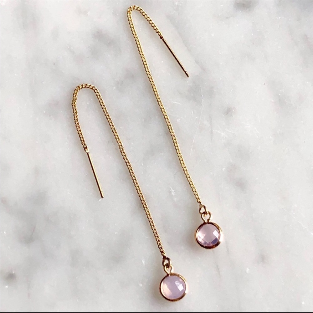 Dainty Gemstone 22k gold Earrings - Picture 5 of 5